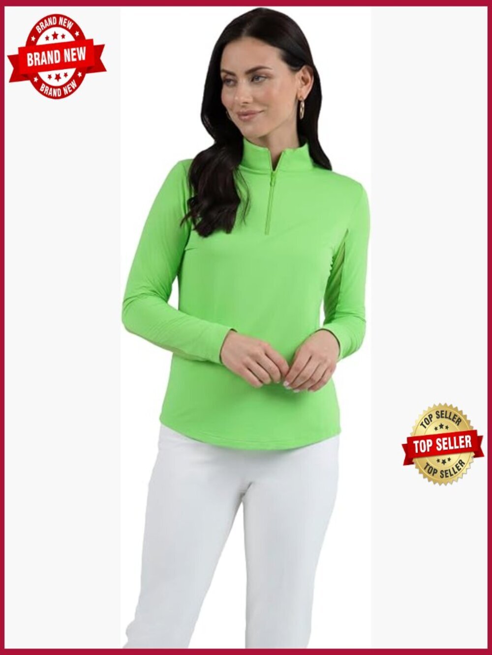 UPF 50+ Icefil Cooling Long Sleeve Mock Neck Top Athleisure Wear